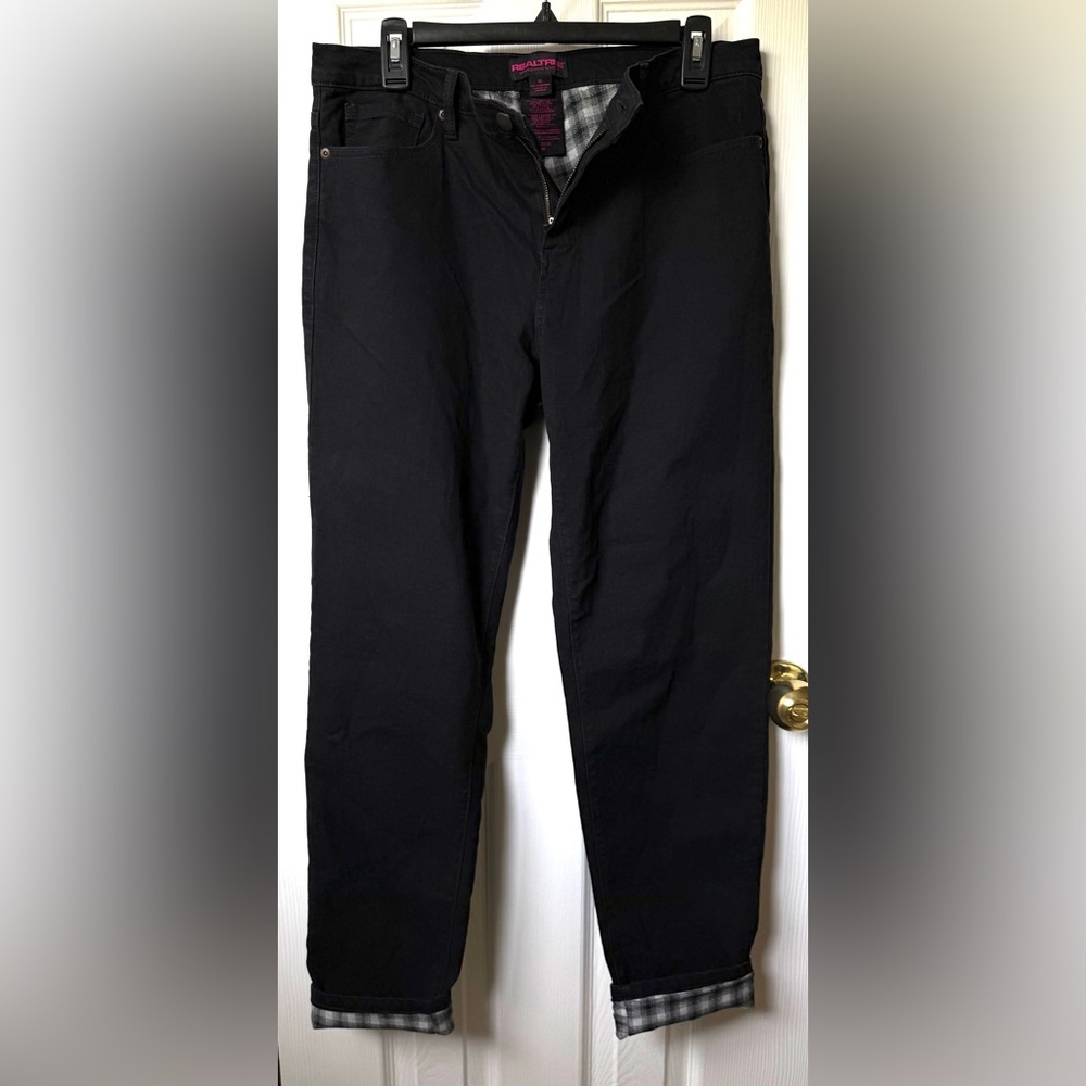 Realtree Women’s Flannel Lined Jeans Black Size 10 New with Tags
